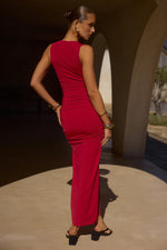 Sharni Midi Dress | Cherry Red